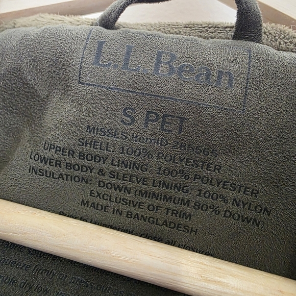 L.L Bean Quilted Down Coat Size Small Petite Green - Picture 3 of 10